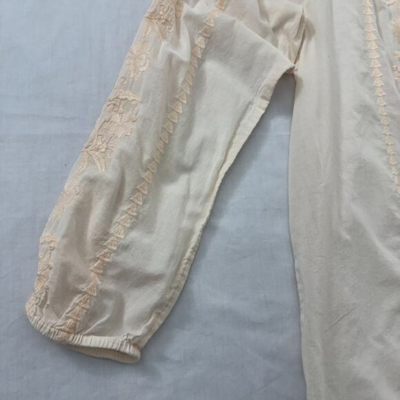 J. Jill Womens Pink Woven Cotton Floral Embroidered Button Up Tunic Size Large - Picture 9 of 14